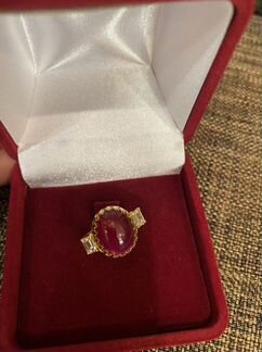 Купить золотое кольцо с рубином и бриллиантами