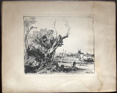 Офорт Рембрандта «Вид на Омвал»