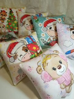 Плюшевые подушки ручной работы