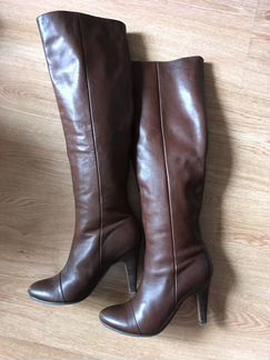 Сапоги кожаные коричневые