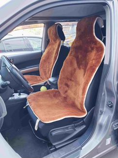 Меховые накидки на сиденья рыжие стриженные