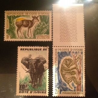 Почтовые марки Кот-д-Ивуар 10руб 1шт