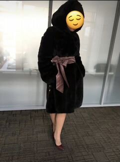 Норковая шуба мех град с капюшоном