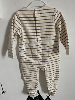 Пижама утепленная новая LaRedoute 86cм(полосатая)