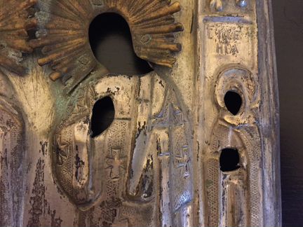 Старинный оклад под икону Гурий, Самон и Авив