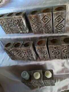 Подсвечники. Дерево, резьба