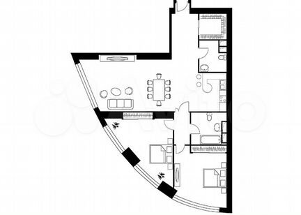 2-к квартира, 126.4 м², 22/56 эт.
