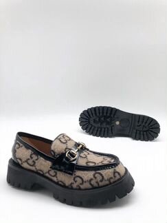 Бархатные лоферы Gucci Horsebit