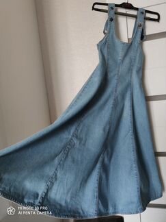 Сарафан джинсовый, юбка полуклеш - винтаж Крутой)