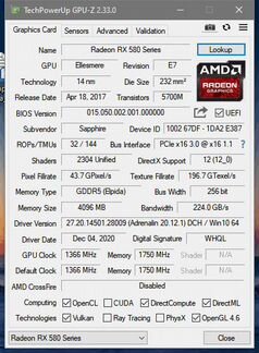 RX 580 Sapphire pulse 4gb