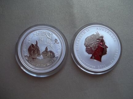 Австралия 2011 лунар2 Кролик серебро 999 в идеале