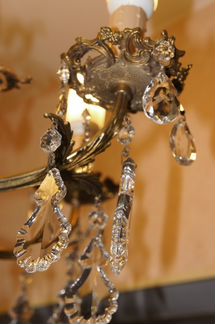 Антикварная старинная люстра бронза Франция